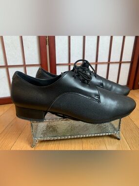 EUC STEPHANIE ELITE Black Soft Leather Ballroom Dancing Shoes Size 9M